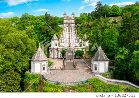 View of the Sanctuary of Bom Jesus do Monte in Braga, Portugal 136827313