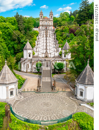 View of the Sanctuary of Bom Jesus do Monte in Braga, Portugal 136827314