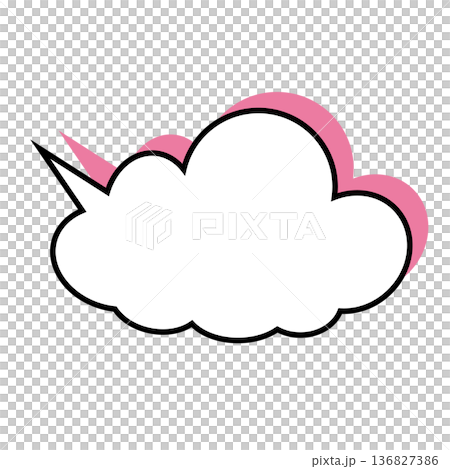 Simple fluffy cloud-shaped speech bubble (white background) Simple fluffy cloud-shaped speech bubble (white background) 136827386