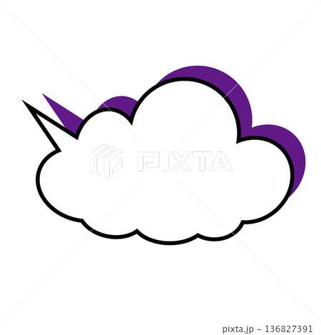 シンプルな雲型もこもこ吹き出し(白背景) シンプルな雲型もこもこ吹き出し(白背景) 136827391