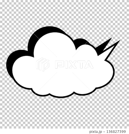 簡單的蓬鬆雲朵狀對話框（白色背景） 136827399