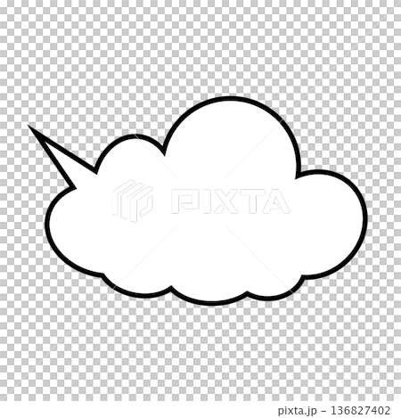 シンプルな雲型もこもこ吹き出し(白背景) シンプルな雲型もこもこ吹き出し(白背景) 136827402