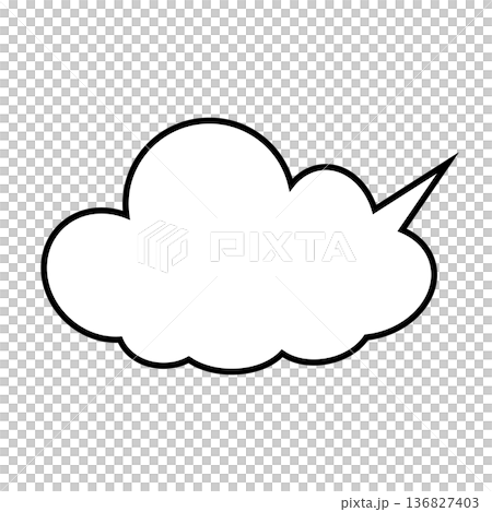 Simple fluffy cloud-shaped speech bubble (white background) 136827403