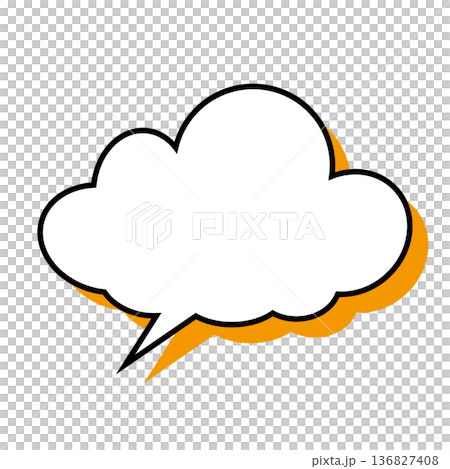 簡單的蓬鬆雲朵狀對話框(白色背景) 簡單的蓬鬆雲朵狀對話框(白色背景) 136827408