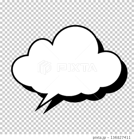 Simple fluffy cloud-shaped speech bubble (white background) Simple fluffy cloud-shaped speech bubble (white background) 136827411