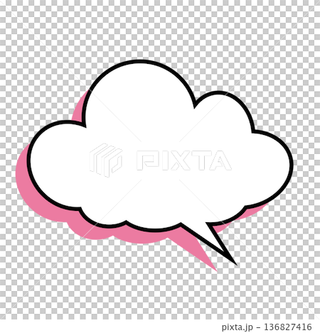 Simple fluffy cloud-shaped speech bubble (white background) Simple fluffy cloud-shaped speech bubble (white background) 136827416
