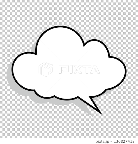 Simple fluffy cloud-shaped speech bubble (white background) Simple fluffy cloud-shaped speech bubble (white background) 136827418