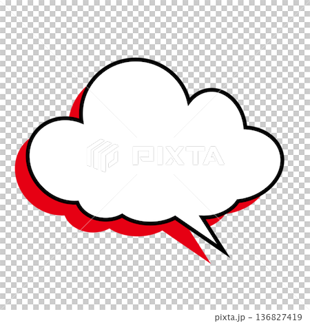 Simple fluffy cloud-shaped speech bubble (white background) 136827419