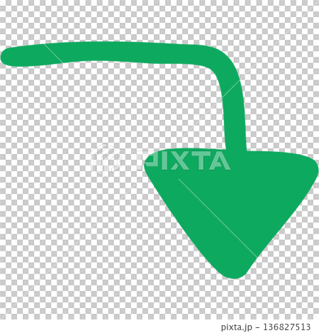 Illustration of a single filled hand-drawn arrow 15 (green) Illustration of a single filled hand-drawn arrow 15 (green) 136827513