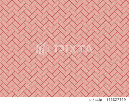 臙脂色の檜垣文様の背景 136827569