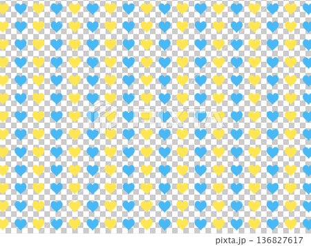 青黄のハートの背景素材 136827617
