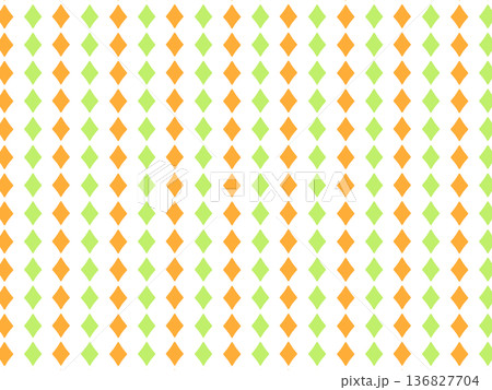 緑橙のダイヤの背景素材 136827704