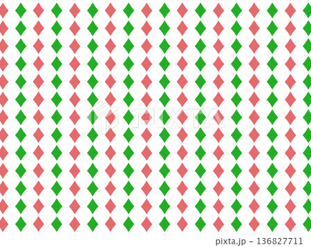 赤緑のダイヤの背景素材 136827711