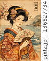 女性を描いた浮世絵 136827734