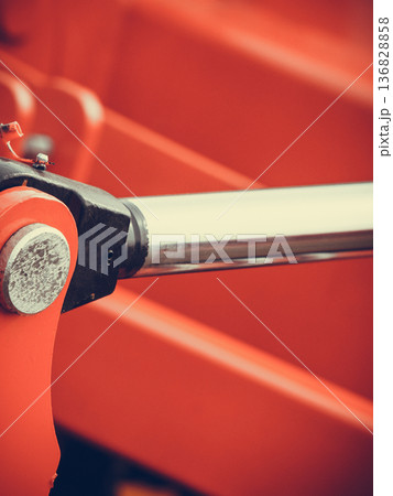 Industrial detaild pneumatic, hydraulic machinery made of steel 136828858