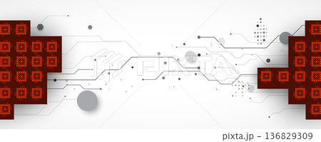 Ukrainian moderm circuit technology background for science and business theme 136829309