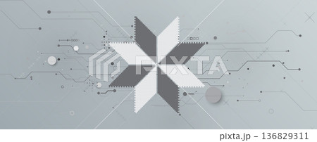 Ukrainian moderm circuit technology background for science and business theme 136829311