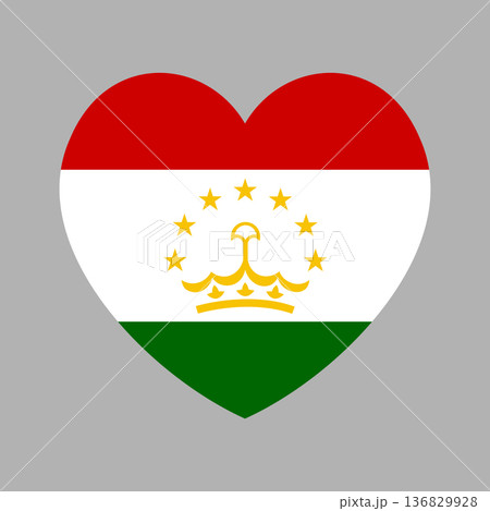 Republic of Tajikistan flag badge in heart shape. Tajikistan flag icon template heart shaped. Flag of Tajikistan. Tajikistan country flag button. Republic of Tajikistan flag badge in heart shape. Tajikistan flag icon template heart shaped. Flag of Tajikistan. Tajikistan country flag button. 136829928