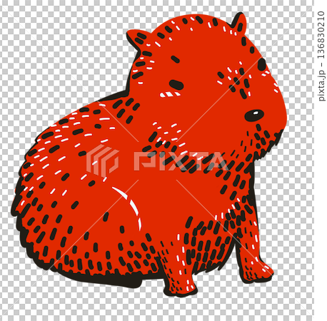 capybara cartoon illustration cute animal art 136830210