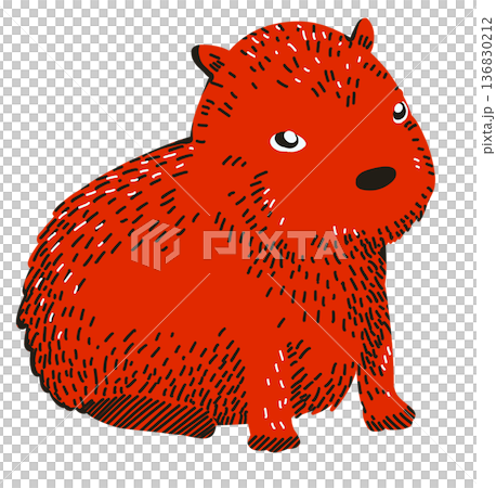 capybara cartoon illustration cute animal art 136830212