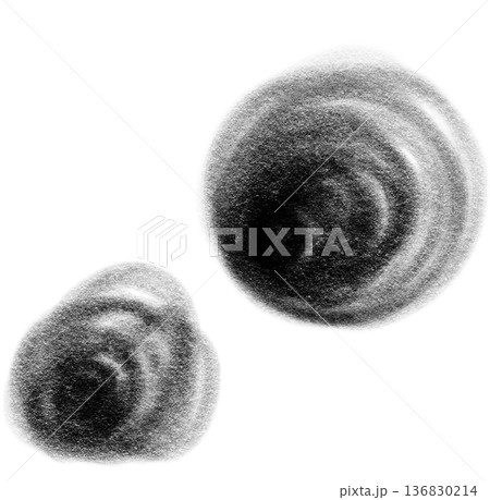 black ink charcoal drawing swirl circle illustration element black ink charcoal drawing swirl circle illustration element 136830214