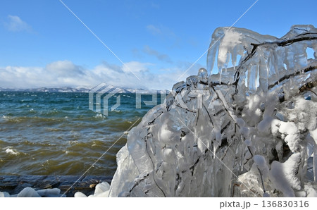 猪苗代湖のしぶき氷 福島 猪苗代湖のしぶき氷 福島 136830316