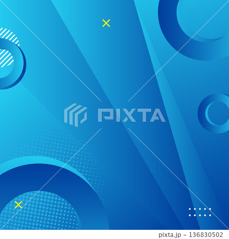 Abstract Blue Geometric Shapes Background 136830502