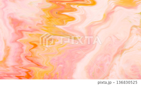 Soft pastel pink orange and yellow marbled swirl pattern for abstract background design Soft pastel pink orange and yellow marbled swirl pattern for abstract background design 136830525