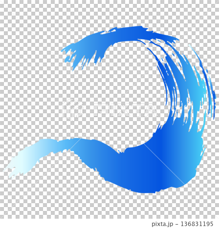 和風の筆タッチで描いた青い波のベクター背景イラスト素材 和風の筆タッチで描いた青い波のベクター背景イラスト素材 136831195