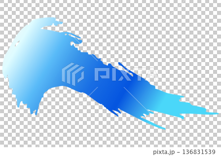 Vector background illustration of blue waves drawn with a Japanese brush stroke 136831539