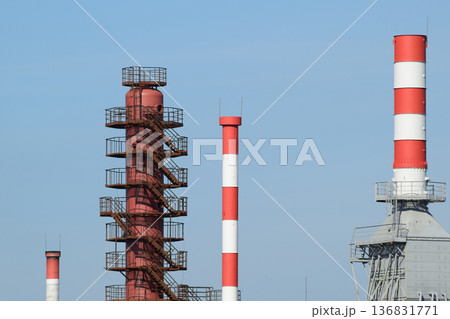 Pipes refinery furnaces and distillation column 136831771