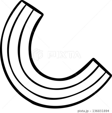 Maccheroni macaroni, simple black and white icon in doodle and sketch style. Hand-drawn illustration of classic straight tube pasta for Italian culinary design Maccheroni macaroni, simple black and white icon in doodle and sketch style. Hand-drawn illustration of classic straight tube pasta for Italian culinary design 136831894