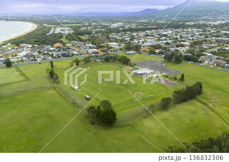 Drone photograph of the Towradgi Sports Field in East Corrimal Drone photograph of the Towradgi Sports Field in East Corrimal 136832306