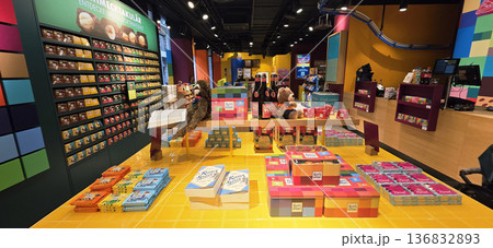 Berlin, Germany - September 03, 2025: Colorful candy store interior with vibrant displays and products Berlin, Germany - September 03, 2025: Colorful candy store interior with vibrant displays and products 136832893