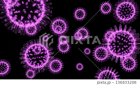 Holographic Virus Concept 3D Illustration Holographic Virus Concept 3D Illustration 136833206