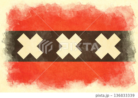 Amsterdam - vintage flag 136833339