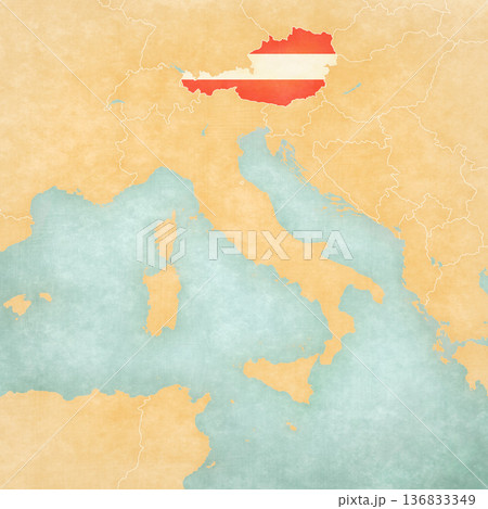 Map of Italian Peninsula - Austria Map of Italian Peninsula - Austria 136833349