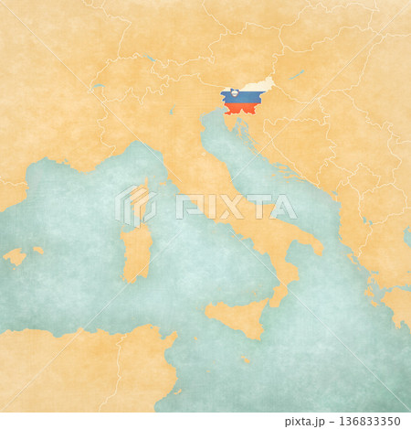 Map of Italian Peninsula - Slovenia Map of Italian Peninsula - Slovenia 136833350