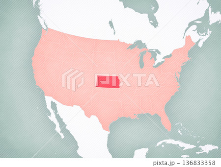 Map of United States of America - Kansas Map of United States of America - Kansas 136833358