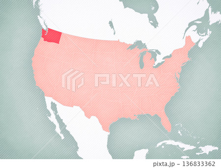 Map of United States of America - Washington 136833362