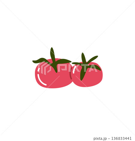 Ripe Tomatoes Flat Illustration Ripe Tomatoes Flat Illustration 136833441