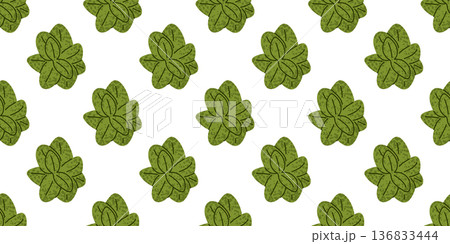 Mint Leaf Seamless Pattern Design 136833444