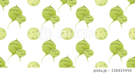 Green Radish Seamless Pattern 136833450