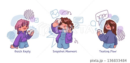 Young Women Using Smartphones 136833484