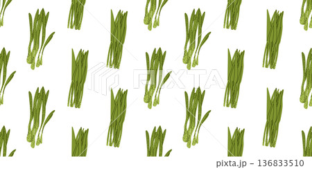 Green Onion Seamless Pattern Green Onion Seamless Pattern 136833510