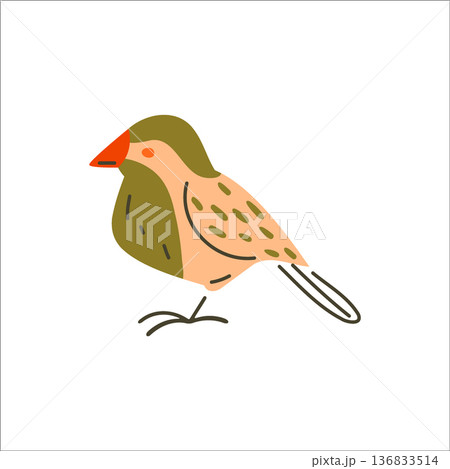 Stylized Flat Bird Illustration Stylized Flat Bird Illustration 136833514