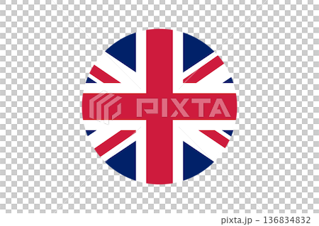 Round Union Jack Flag Icon Representing British Identity, Patriotism and United Kingdom Symbol Round Union Jack Flag Icon Representing British Identity, Patriotism and United Kingdom Symbol 136834832