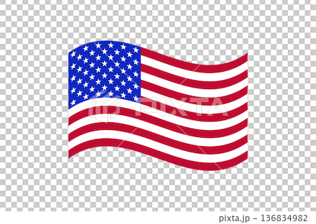 Waving American Flag Graphic With Stars And Stripes Symbolizing Patriotism And National Pride 136834982