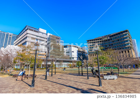東京 港区 芝浦 芝浦公園と港区立芝浜小学校 東京 港区 芝浦 芝浦公園と港区立芝浜小学校 136834985