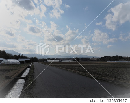 冬の穏やかなひと時！田園風景 136835457